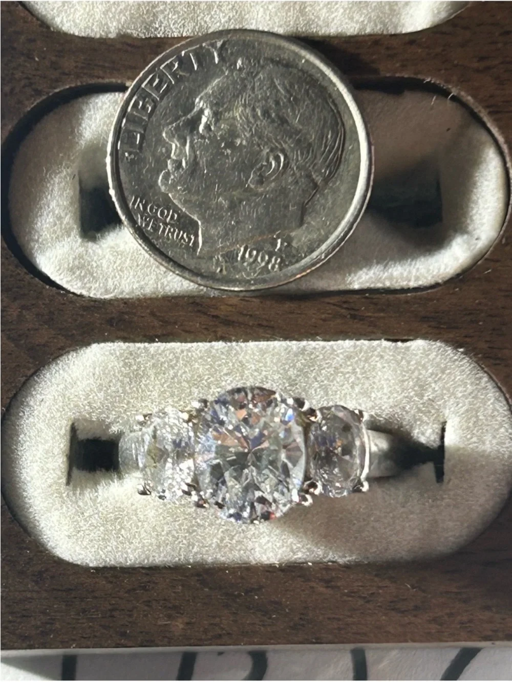 Stunning 2.5 Carat Oval Three Stone Diamond Ring | Sterling Silver 925 - Picture 2 of 5